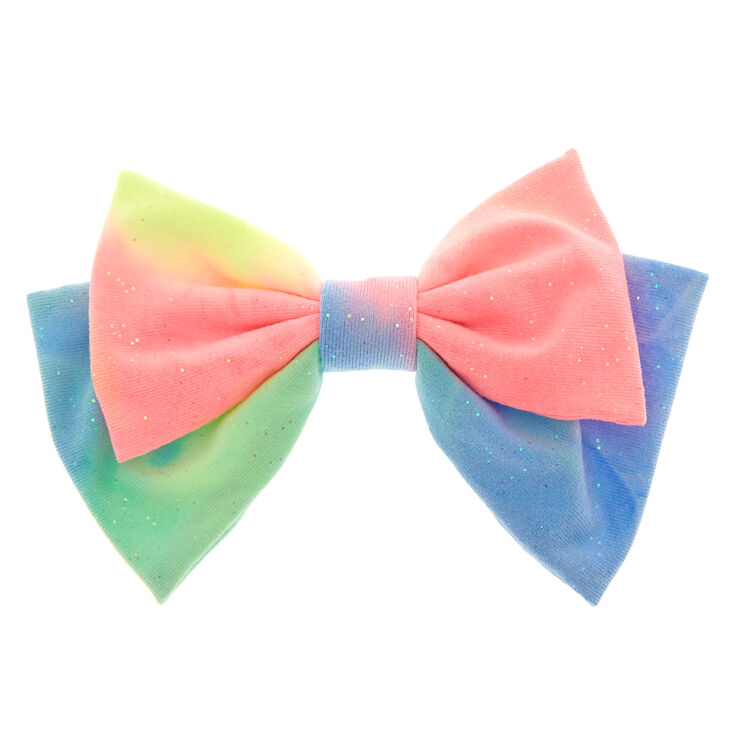 Rainbow Tie Dye Glitter Hair Bow Clip Claire S