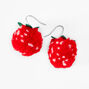 Pendantes pompon fraise 2,5&nbsp;cm - Rouge,