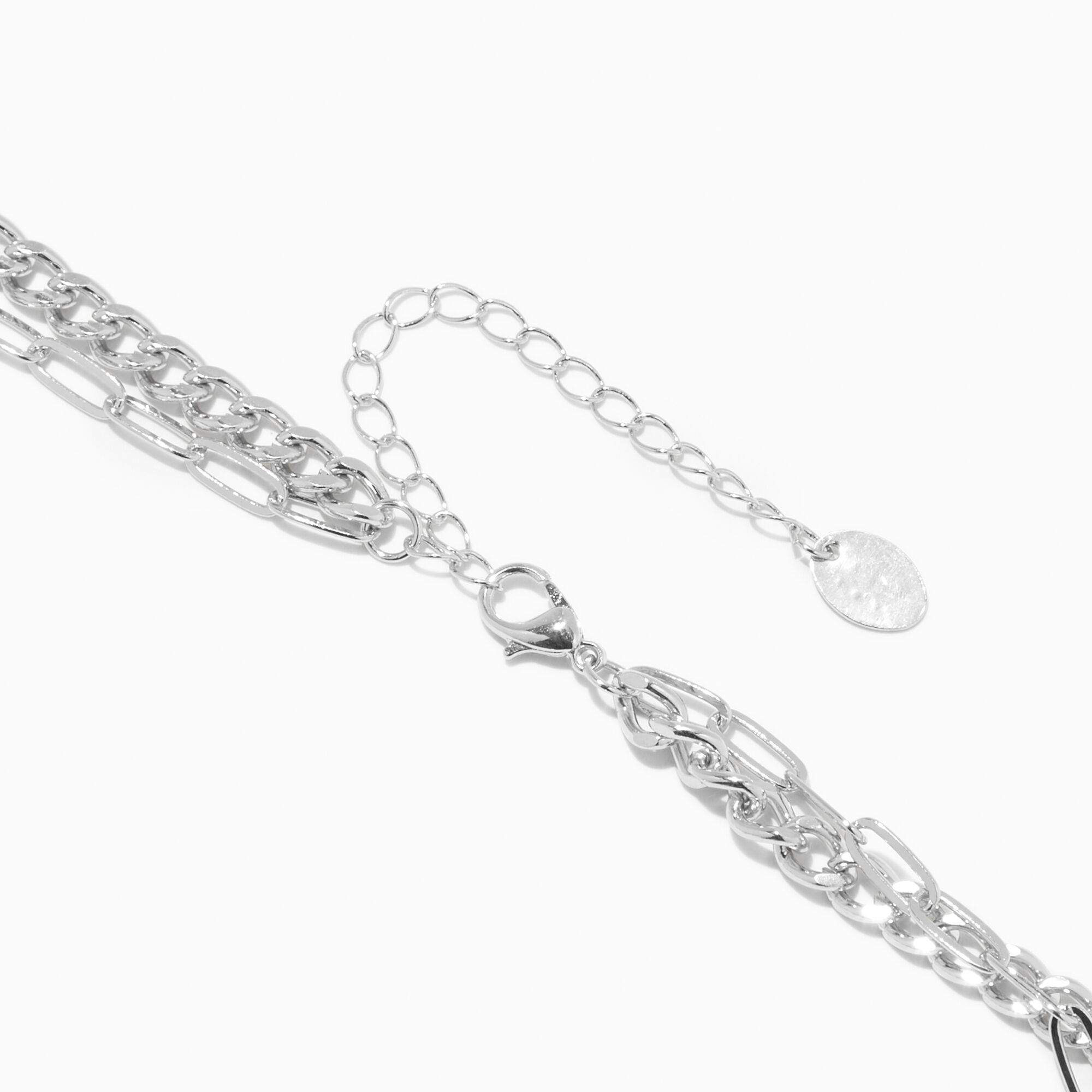 Silver-tone Cable Link Multi-Strand Necklace,
