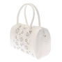White Perforated Flower Tote Bag,