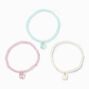 Pastel Butterfly Beaded Stretch Bracelets - 3 Pack,