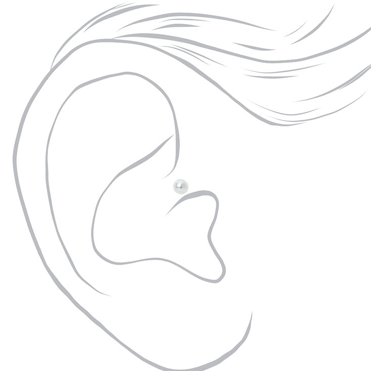 Silver Titanium 16G Hoop, Post, &amp; Twist Tragus Earrings - 3 Pack,