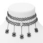 Skull Spider Tattoo Choker Necklaces - Black, 2 Pack,
