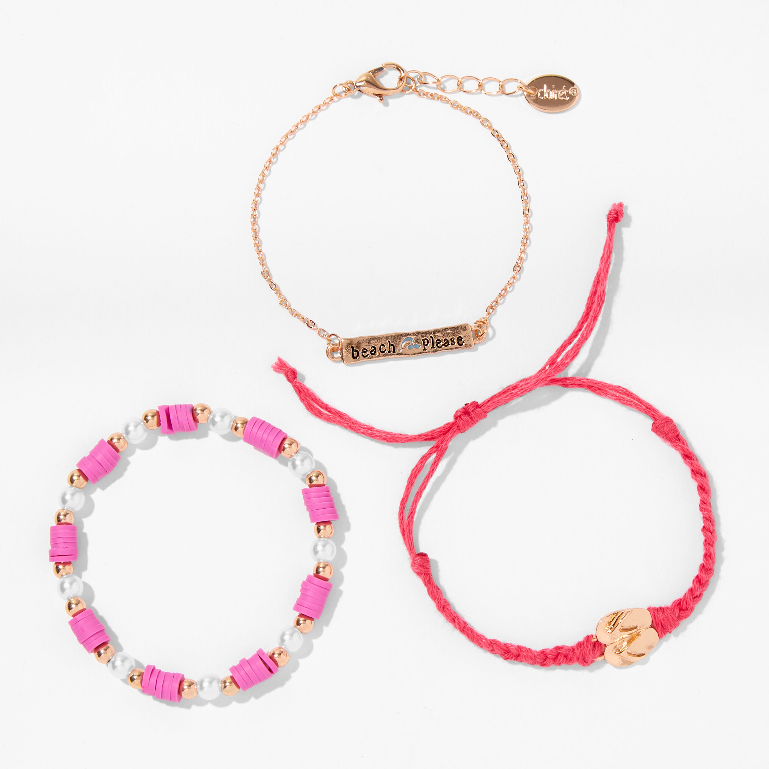 Gold Beach Please Sandals Bracelet Set (3 Pack),