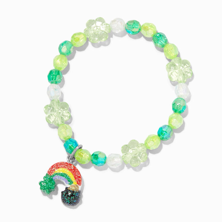 St. Patrick&#39;s Day Beaded Stretch Necklace &amp; Bracelet Set - 2 Pack,