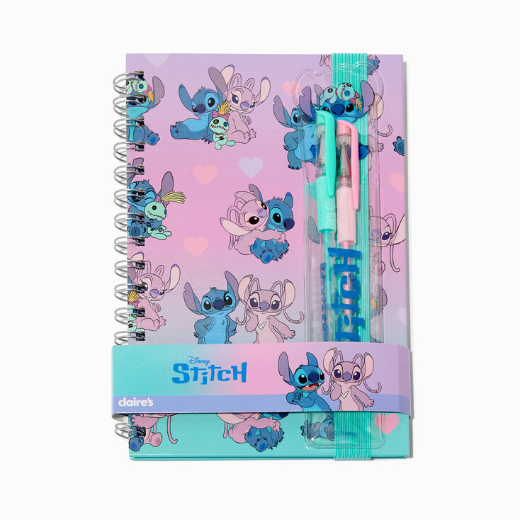 Disney Stitch Claire&#39;s Exclusive BFF Pen Set &amp; Spiral Notebook,