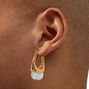 Gold-tone Clear Lucite Oblong Hoop Earrings,
