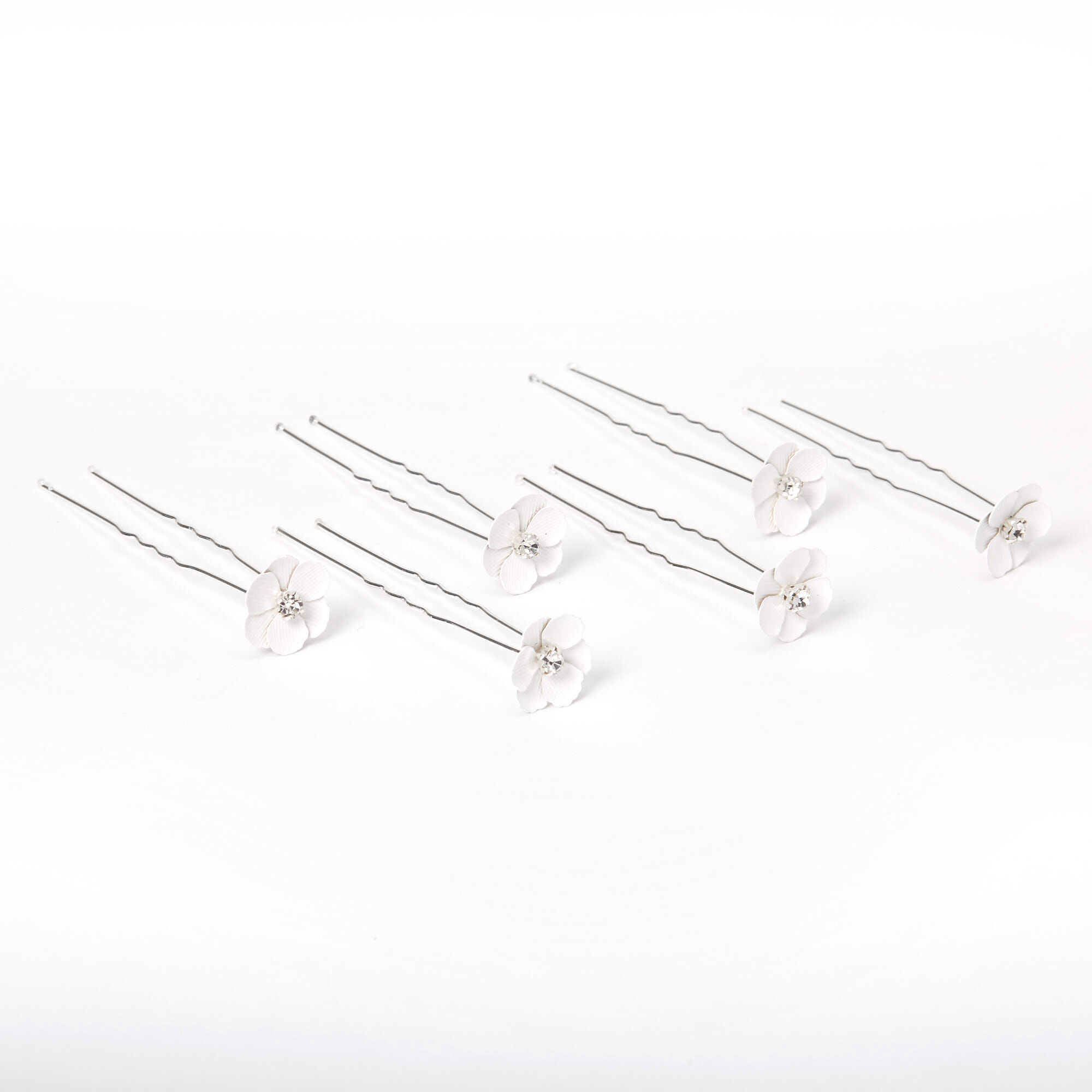 Crystal flower deals hair pins