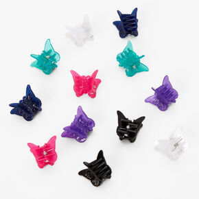 Blue, Pink &amp; Purple Butterfly Mini Hair Claws - 12 Pack,