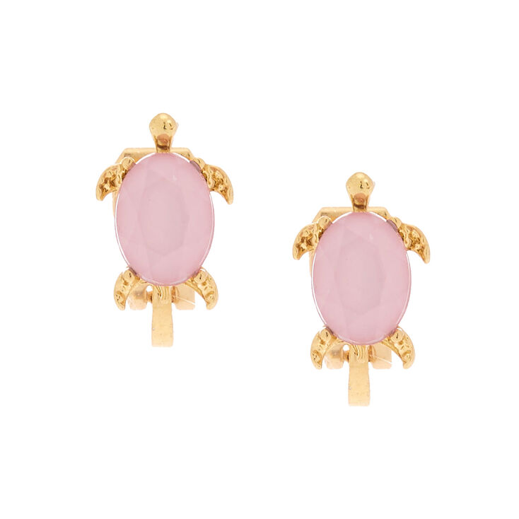 Boucles d&#39;oreilles &agrave; clip tortue couleur dor&eacute;e - Rose,