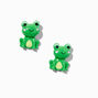 Green Frog Front &amp; Back Earrings,