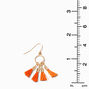 Orange Four Tassel Drop Earrings,