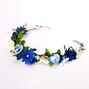 Navy &amp; Ivory Flower Hair Swag,