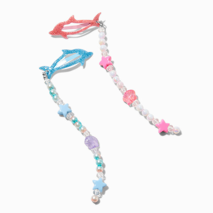 Claire&#39;s Club Dolphin Charm Hair Clips - 2 Pack ,