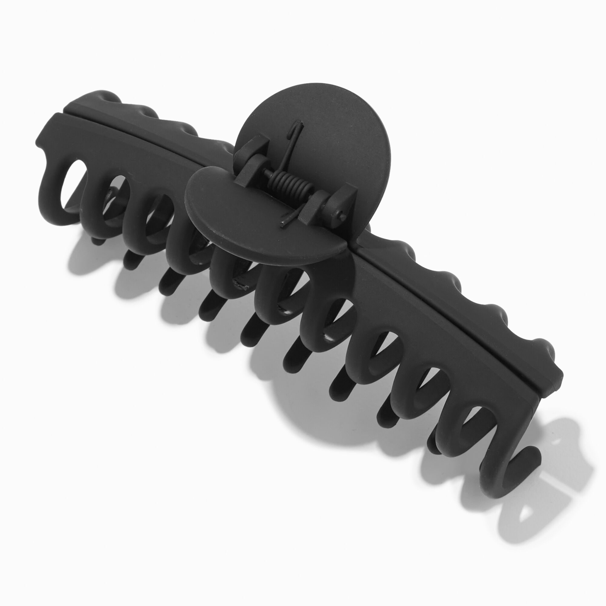 Grande pince à cheveux noire mate,