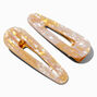 Ivory Acrylic Snap Hair Clips - 2 Pack,
