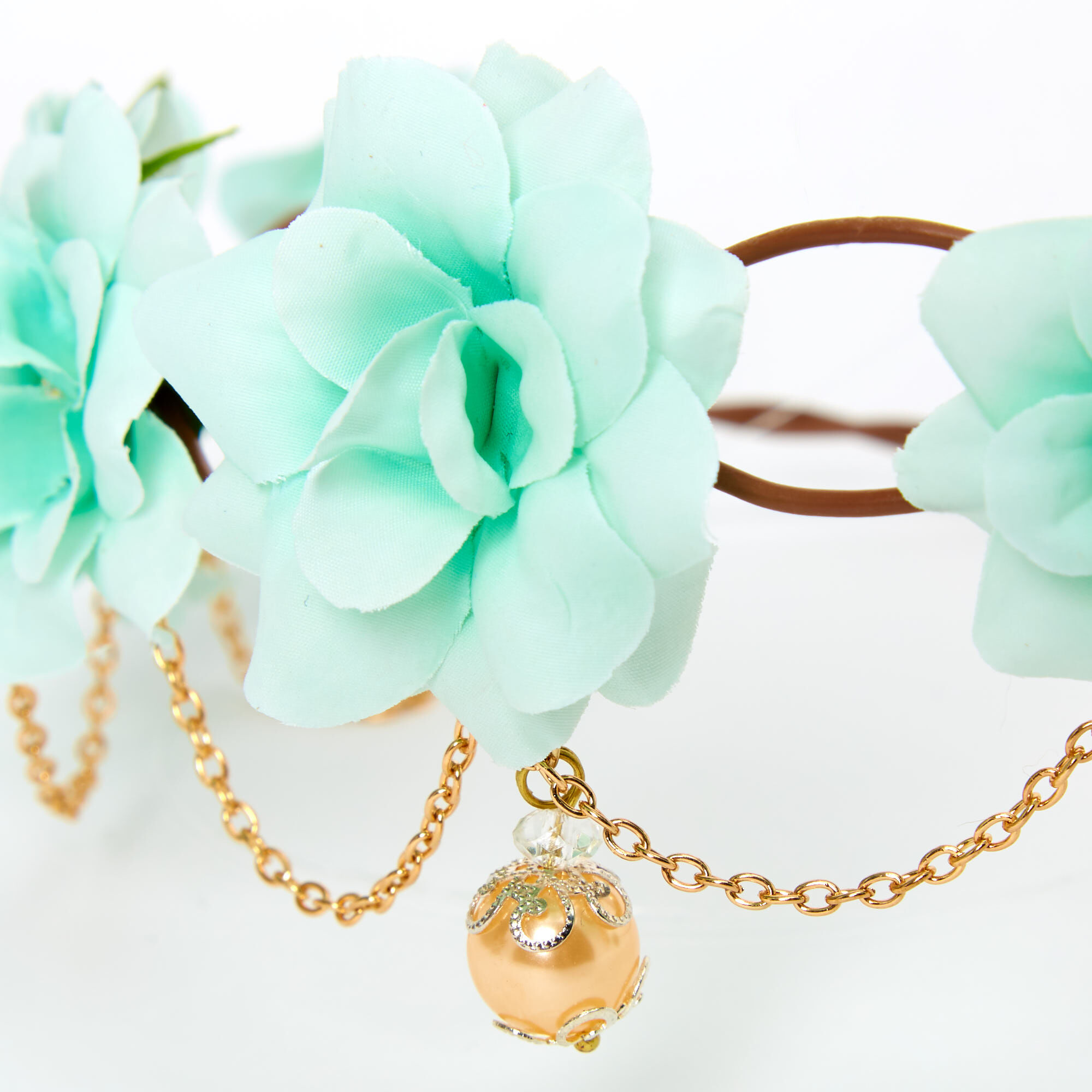 Gold Chain Flower Vine Headwrap - Mint,