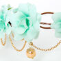 Gold Chain Flower Vine Headwrap - Mint,