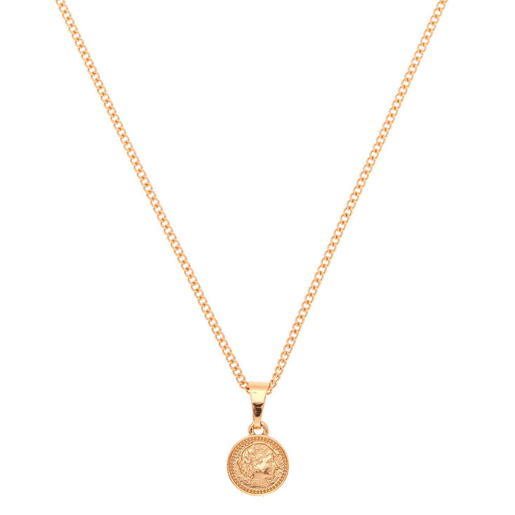 Claire's Collier à pendentif pièce couleur doré