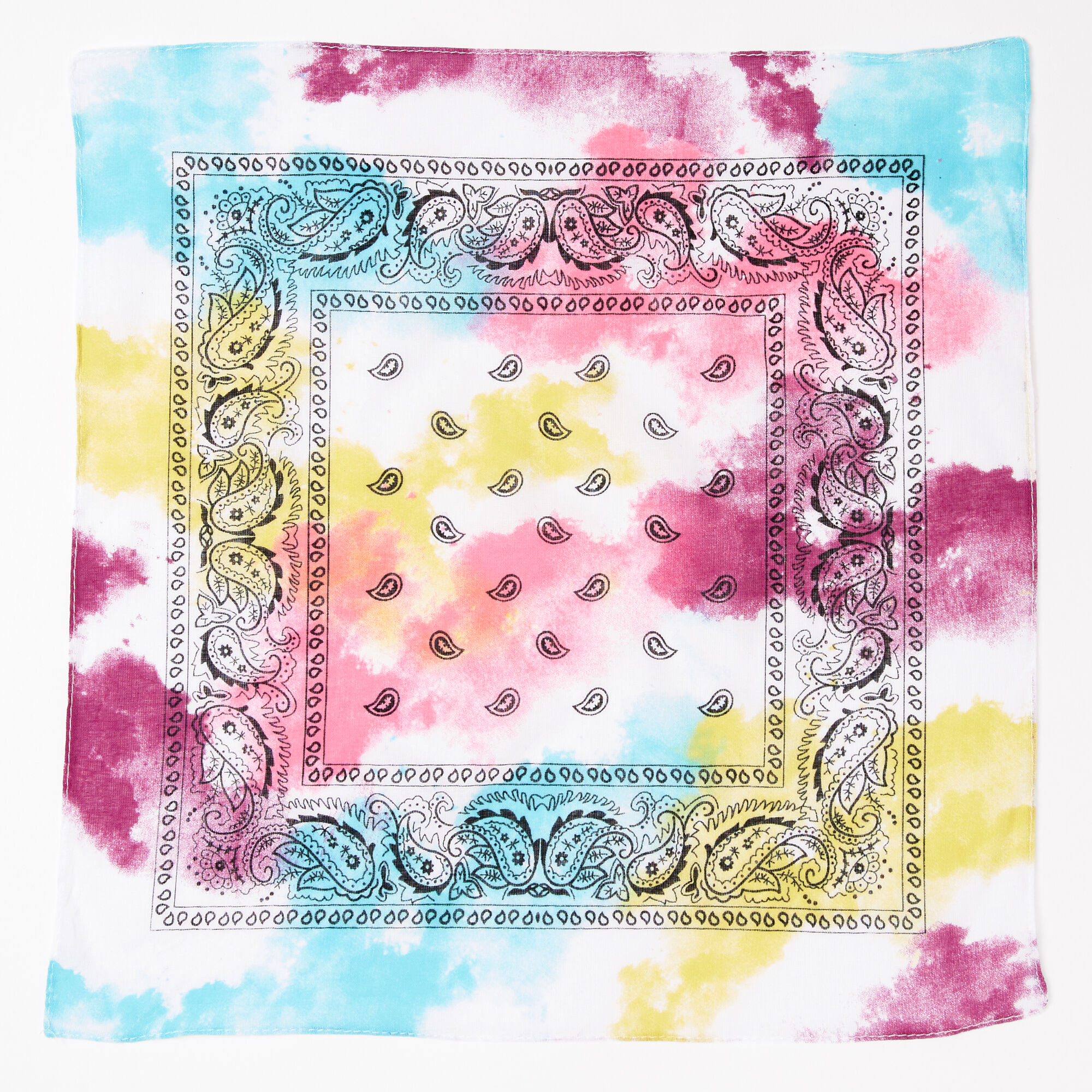 Claire's Club Rainbow Tie Dye Paisley Bandana Headwrap,
