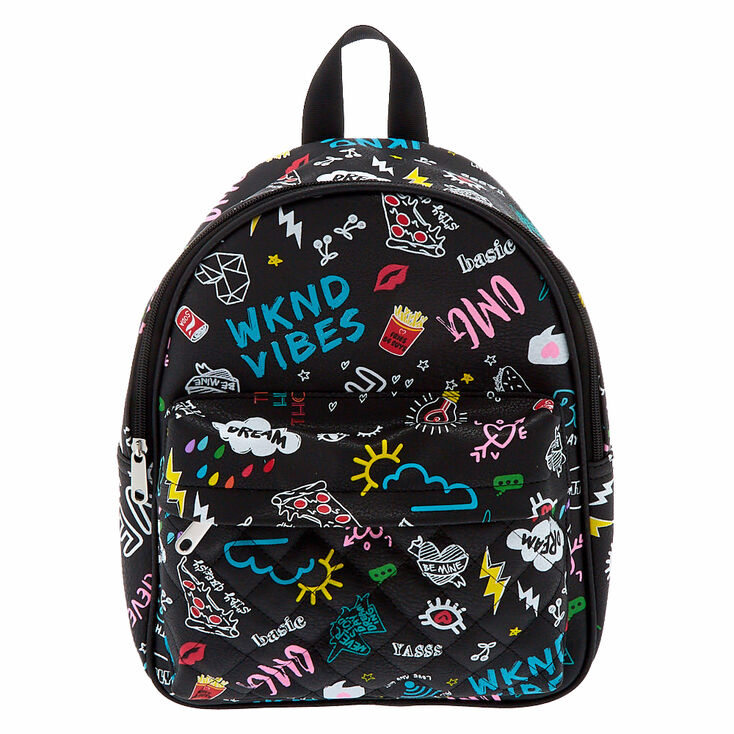 Doodle Medium Backpack Black Claire S