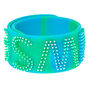 Blue &amp; Green Smile Slap Bracelet,