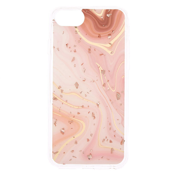 Marble Rose Gold Flake Phone Case Fits Iphone 6 7 8 Se Claire S