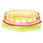 Gold &amp; Neon Leopard Bangle Bracelets - 5 Pack,