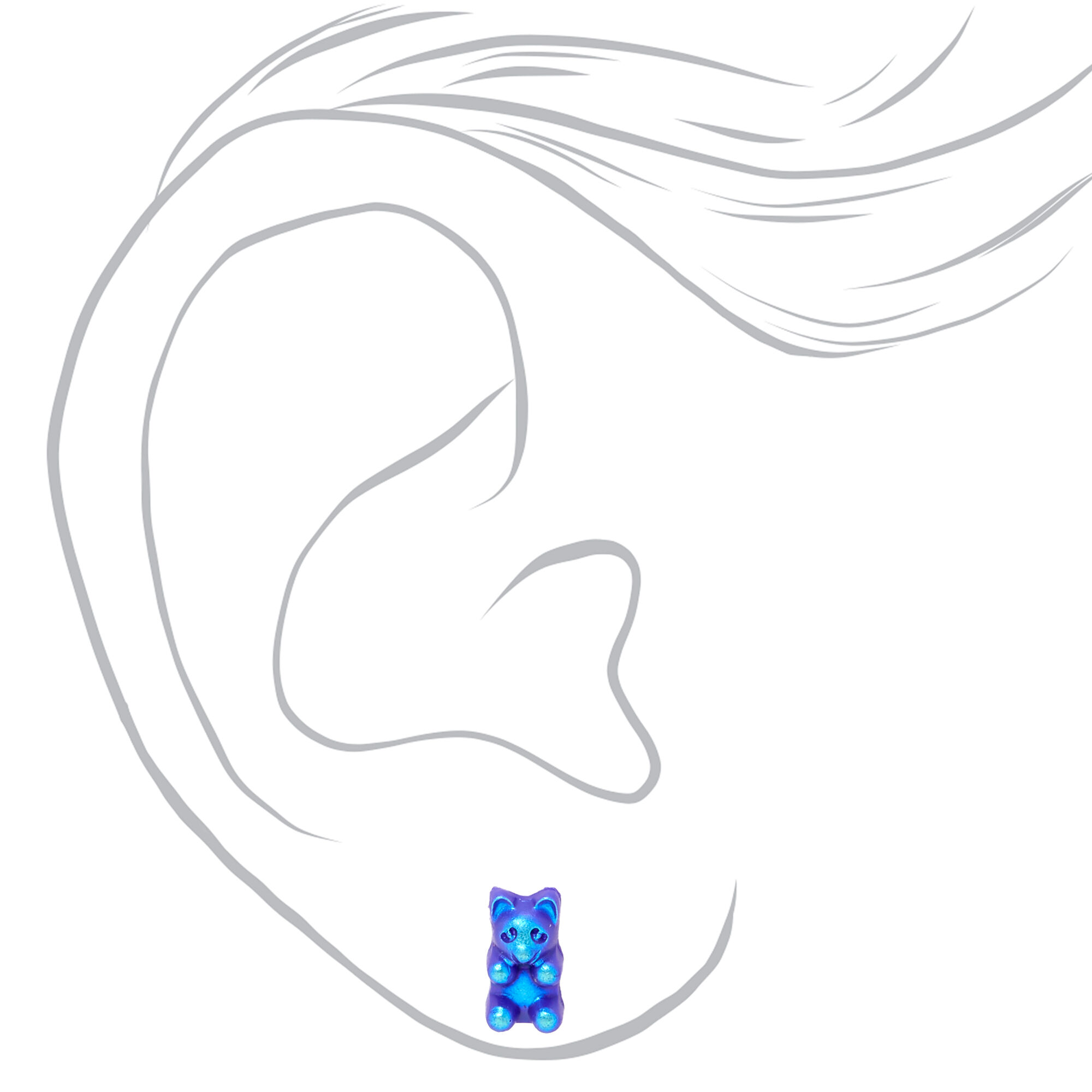 Holographic Gummy Bears® Stud Earrings - 6 Pack,