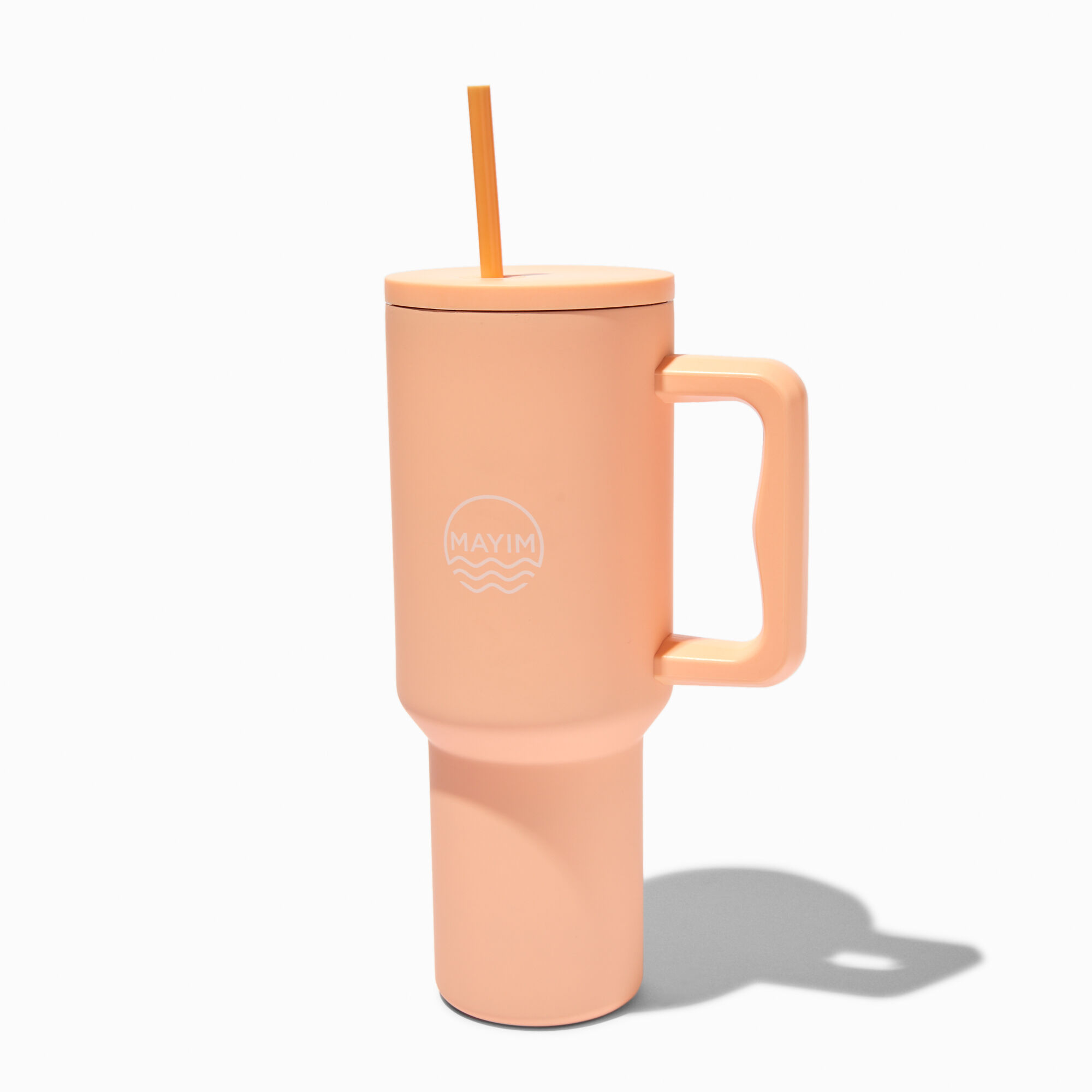 Peach Stainless Steel Handled Tumbler,