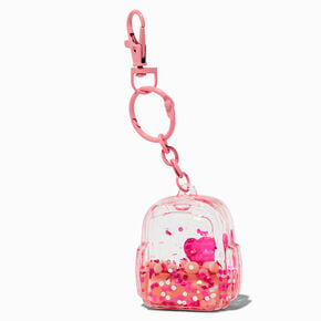 Pink Backpack Water-Filled Keyring,