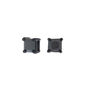 Black Cubic Zirconia Square Magnetic Stud Earrings - 5MM,