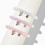 Best Friends Heart Charm Beaded Stretch Bracelets - 3 Pack,