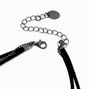 Silver-tone Cross &amp; Pearl Black Cord Multi-Strand Necklace ,