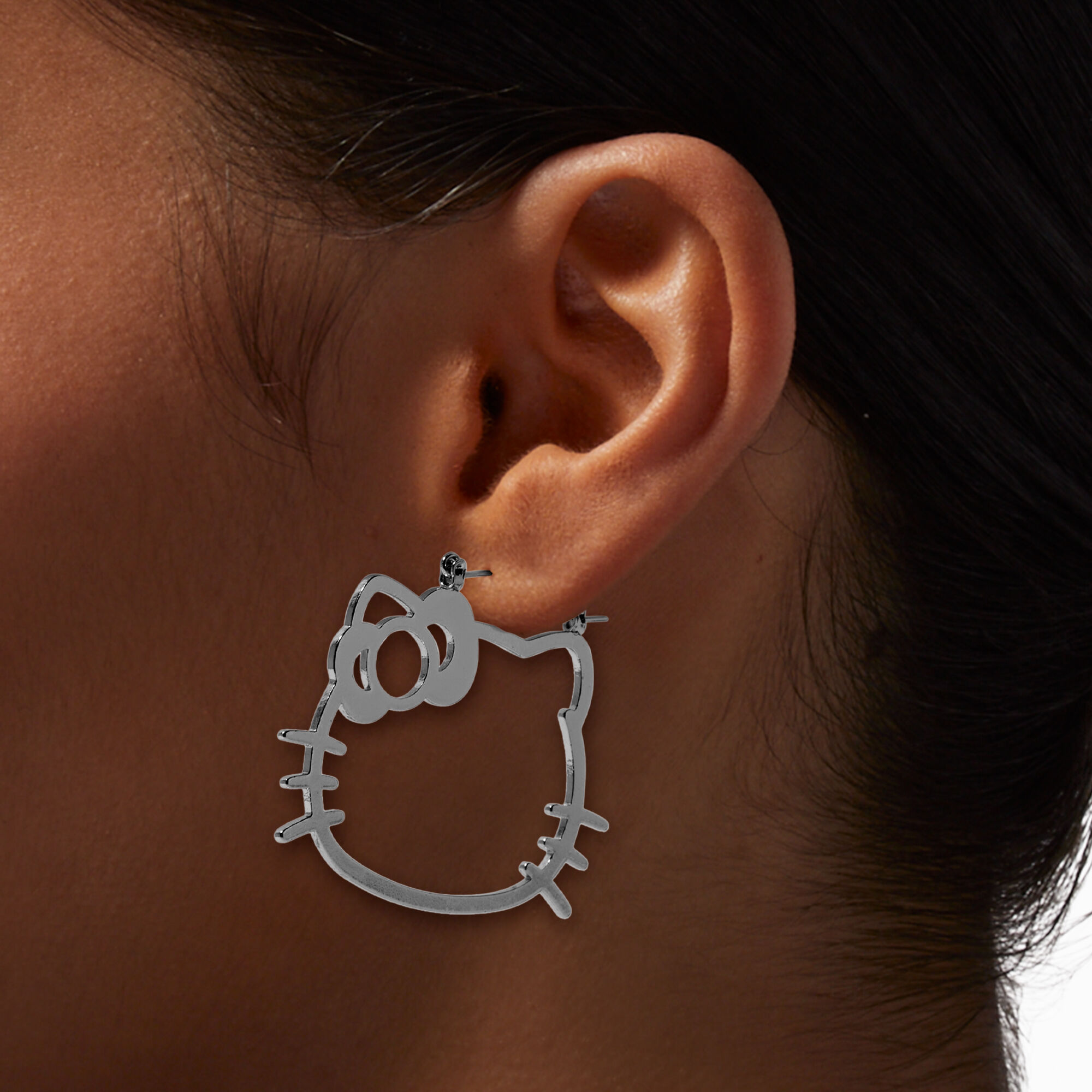 Hello Kitty 50th Anniversary Claire s Exclusive Silver tone Drop Earrings Claire s