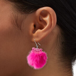 Pink Axolotl Pom Pom 1.5&quot; Drop Earrings,
