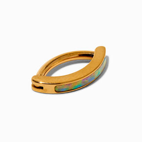 Gold-tone Titanium Opalescent Clicker 14G Belly Bar,