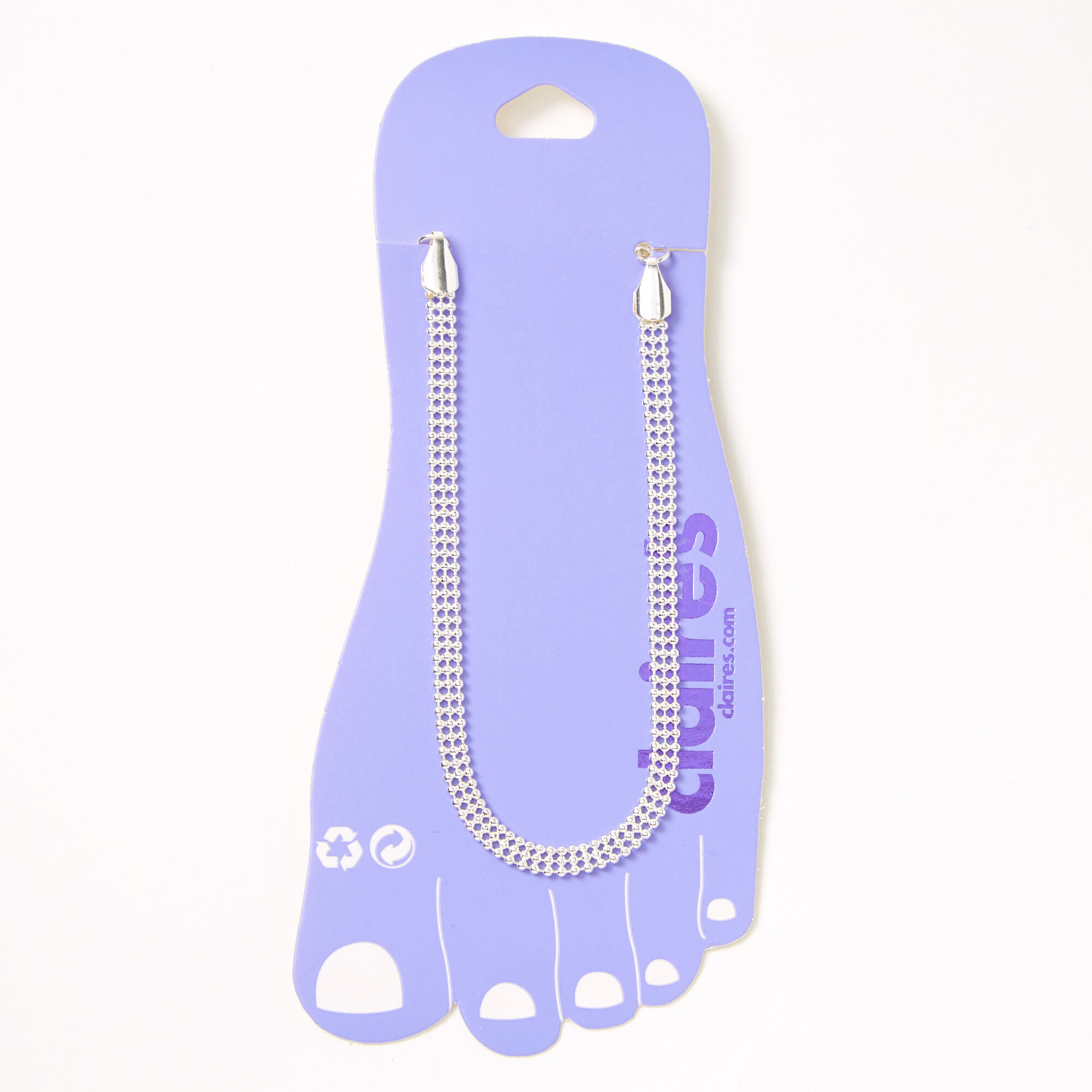 Silver Beaded Chain Anklet,