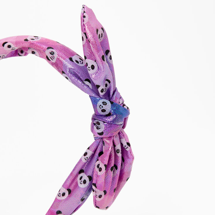 Anodized Panda Knotted Bow Headband - Purple,
