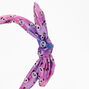 Anodized Panda Knotted Bow Headband - Purple,