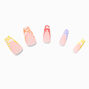 Multicoloured Swirl Tip Squareletto Vegan Faux Nail Set - 24 Pack,