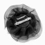 Large Black Organza Rosette Flower Hair Clip,
