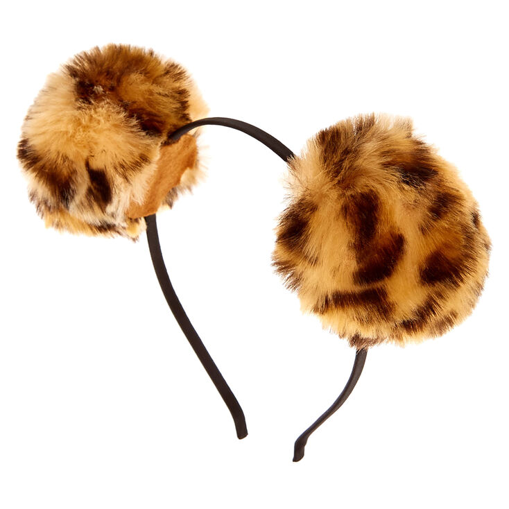 Leopard Pom Pom Headband,