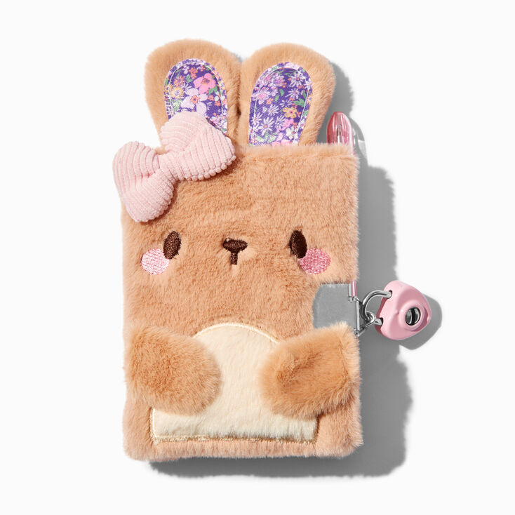 Journal &agrave; cadenas en peluche lapin des bois Claire&#39;s&nbsp;Club,
