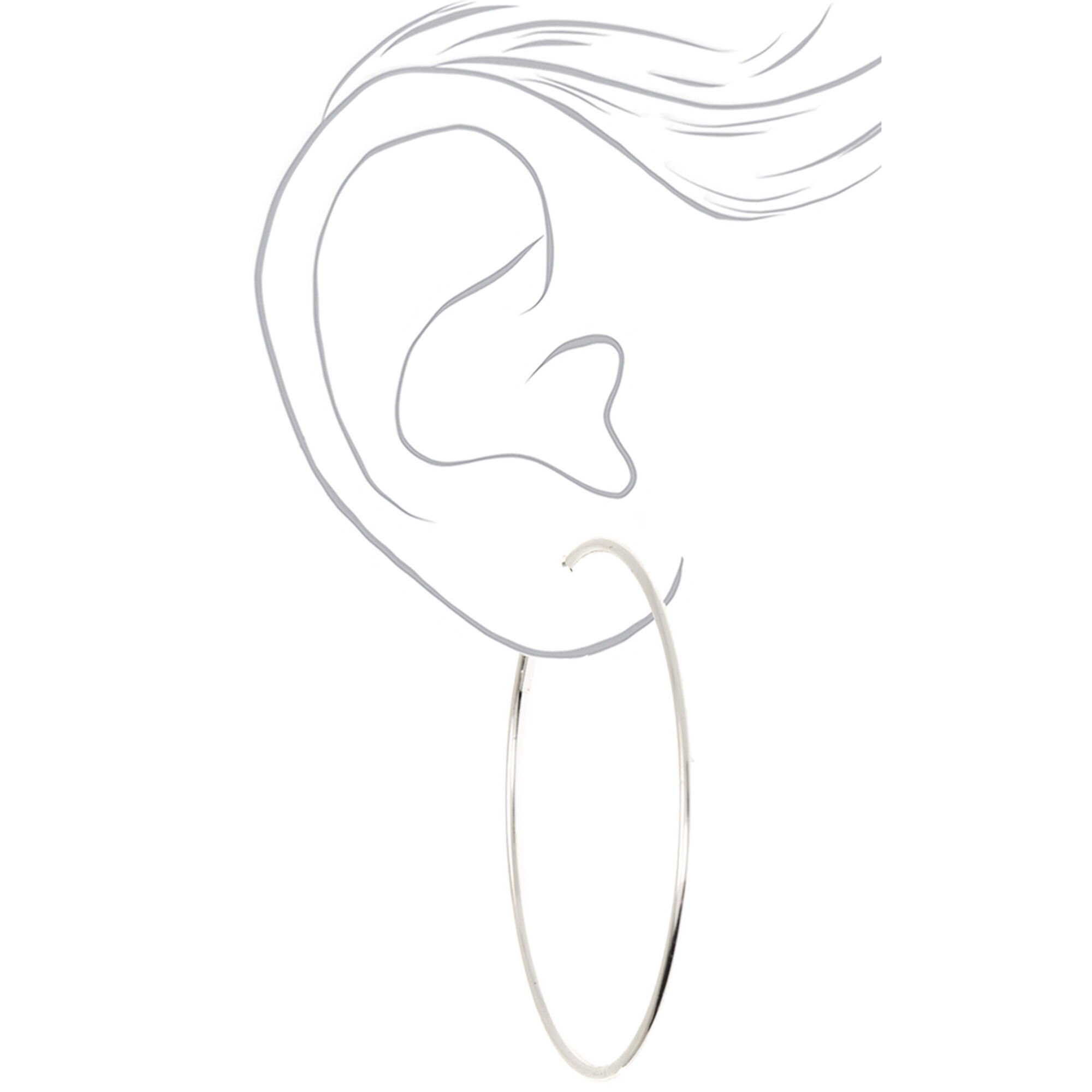 Silver-tone 70mm Hoop Earrings