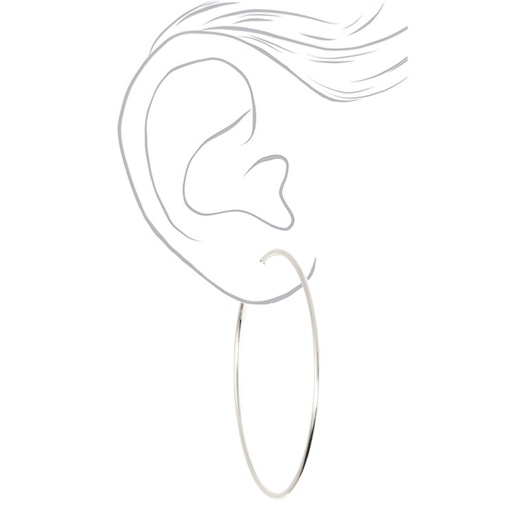Silver-tone 70mm Hoop Earrings,