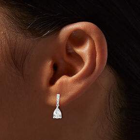 Silver-tone Cubic Zirconia Teardrop Jewelry Set - 2 Pack,