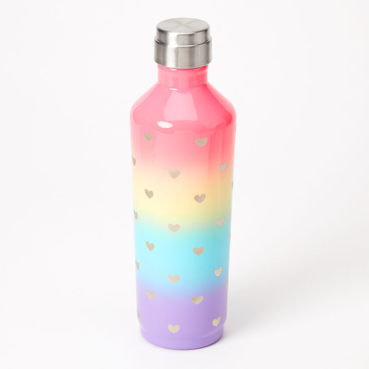 Rainbow Hearts Water Bottle,