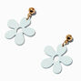 White Daisy 1&quot; Drop Earrings,