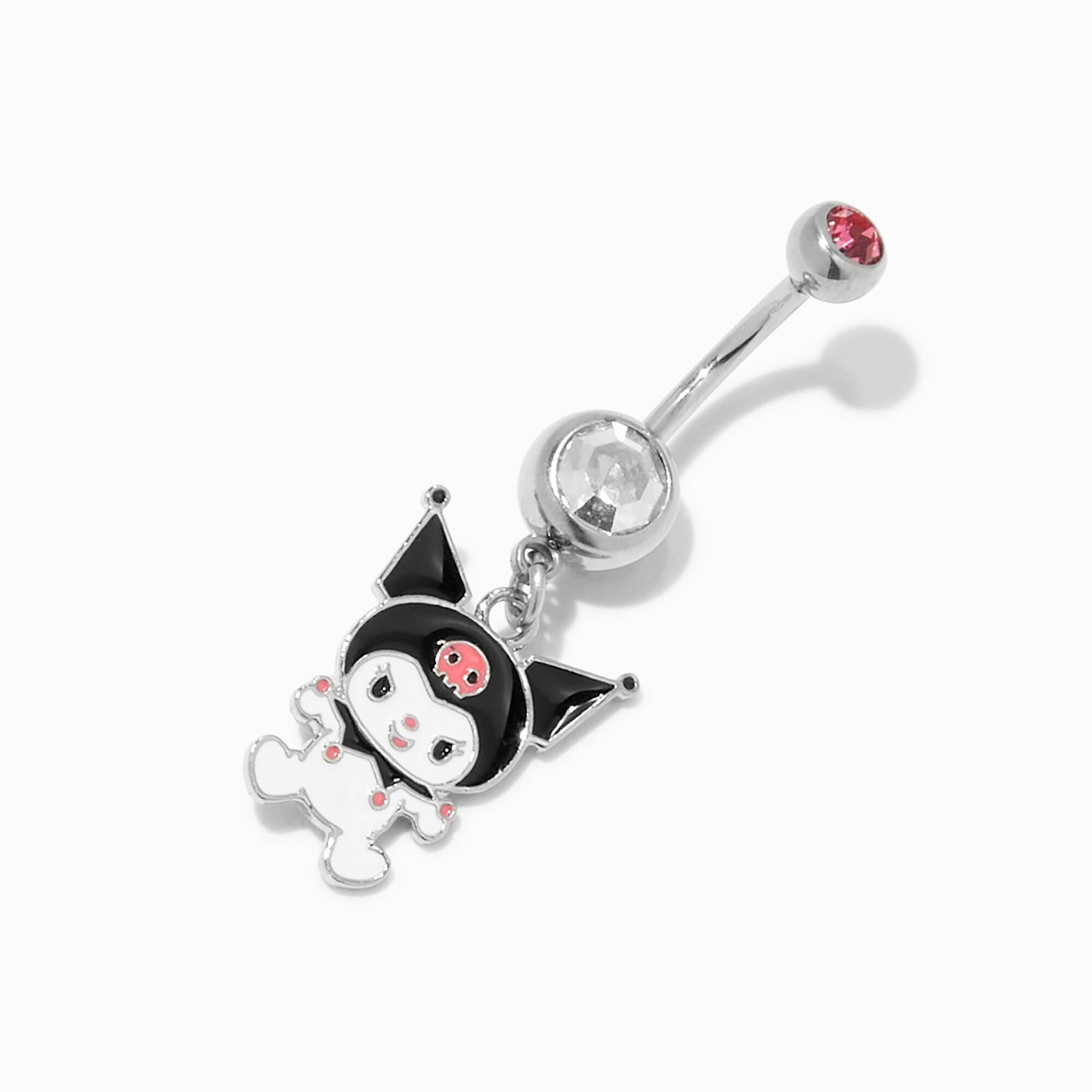 View Claires Kuromi Stainless Steel 14G Charm Belly Ring Pink information